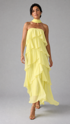 Vestido Bosa | Palabra de Honor con Volantes en Cascada