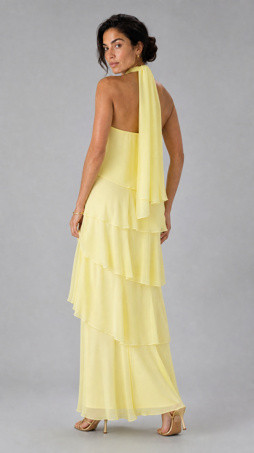 Vestido Bosa | Palabra de Honor con Volantes en Cascada
