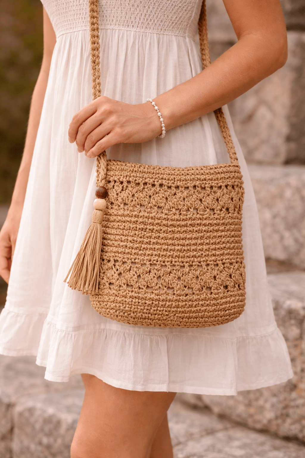 BOLSO DE PAJA BOHO - Almare