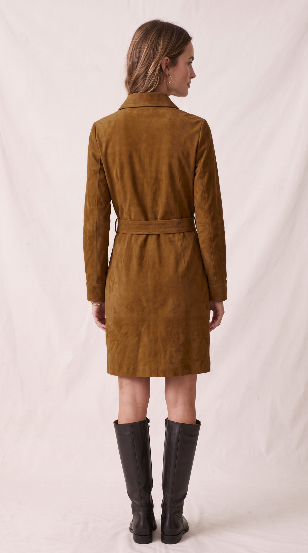Vestido Calvi | Camisero Efecto Ante con Cinturón