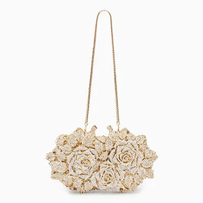 BOLSO FLORAL BRILLANTE DE FIESTA