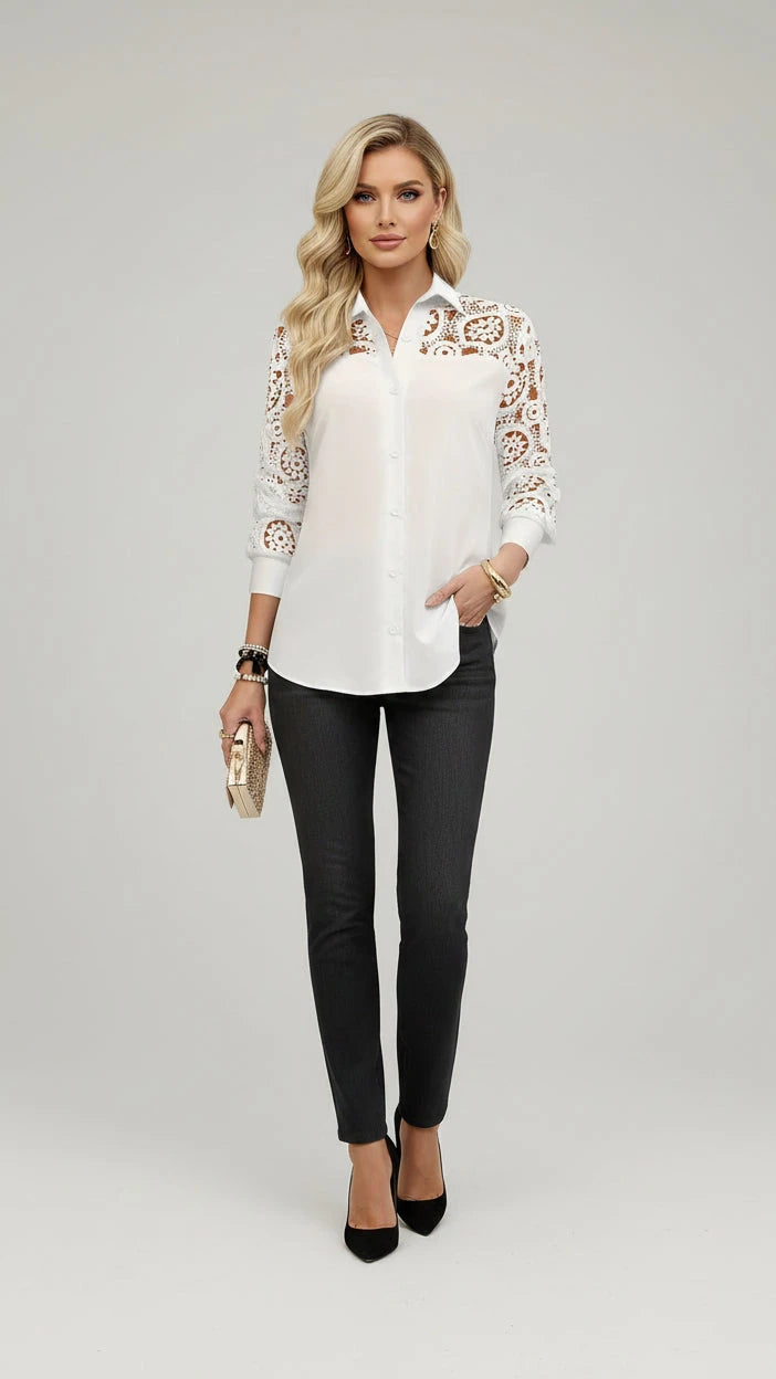 BLUSA HOLGADA CASUAL DE MANGA LARGA