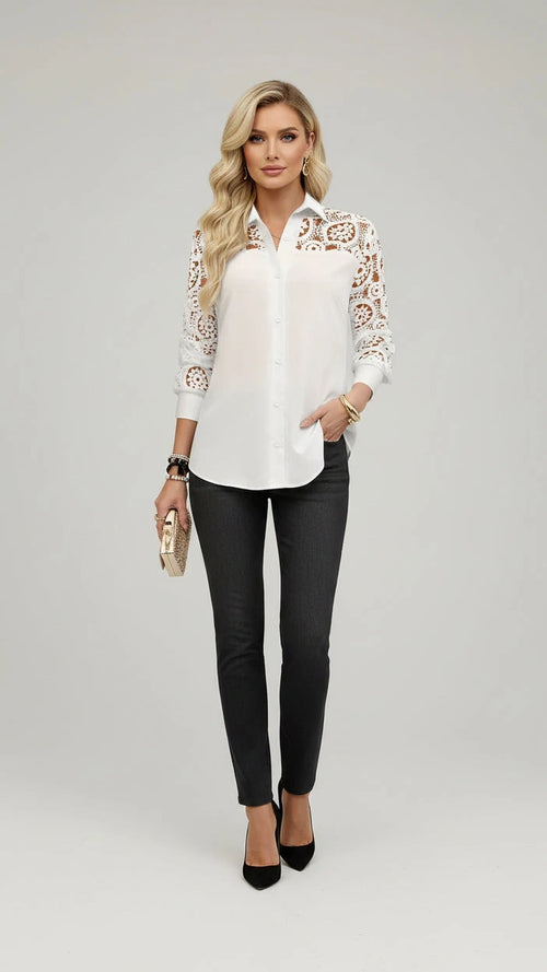 BLUSA HOLGADA CASUAL DE MANGA LARGA
