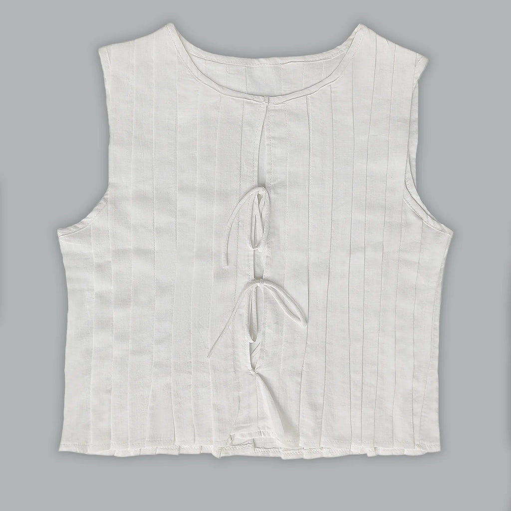 BLUSA CORTA DE LINO Y ALGODÓN