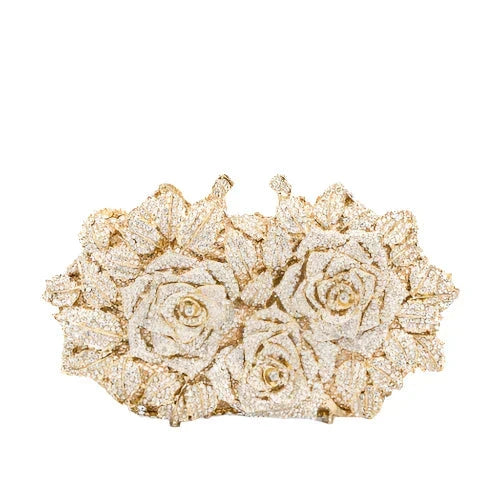 BOLSO FLORAL BRILLANTE DE FIESTA