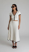CONJUNTO BLANCO DE TOP-FALDA LARGA