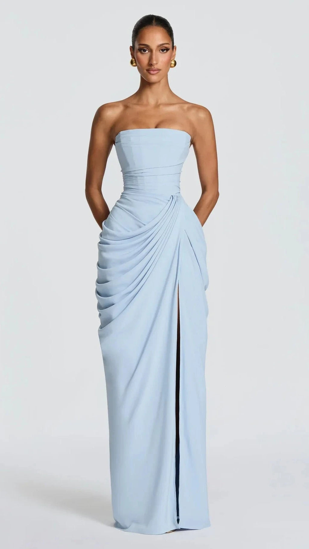 VESTIDO DE FIESTA SIN TIRANTES