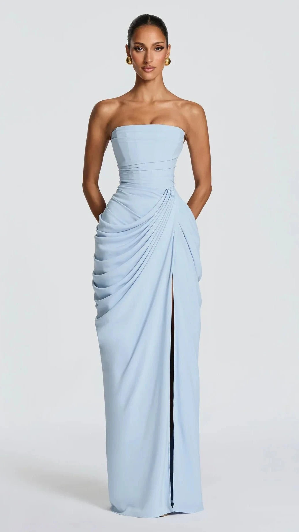 VESTIDO DE FIESTA SIN TIRANTES