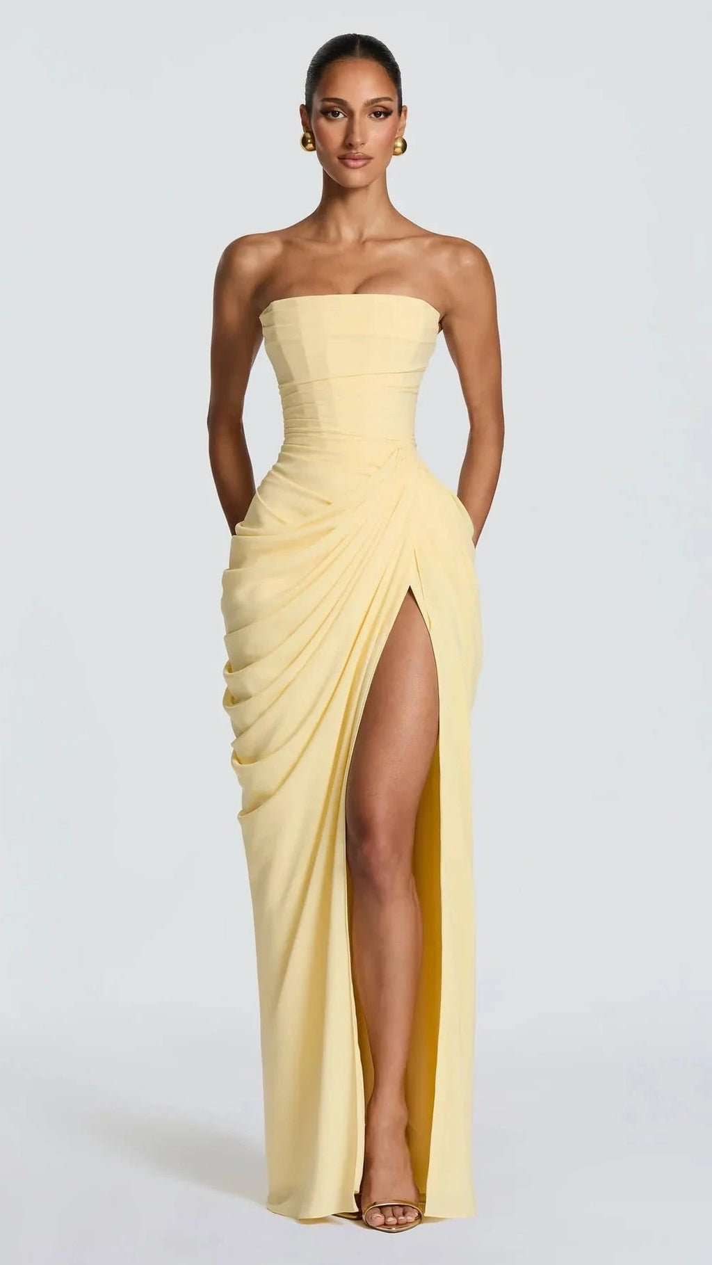 VESTIDO DE FIESTA SIN TIRANTES
