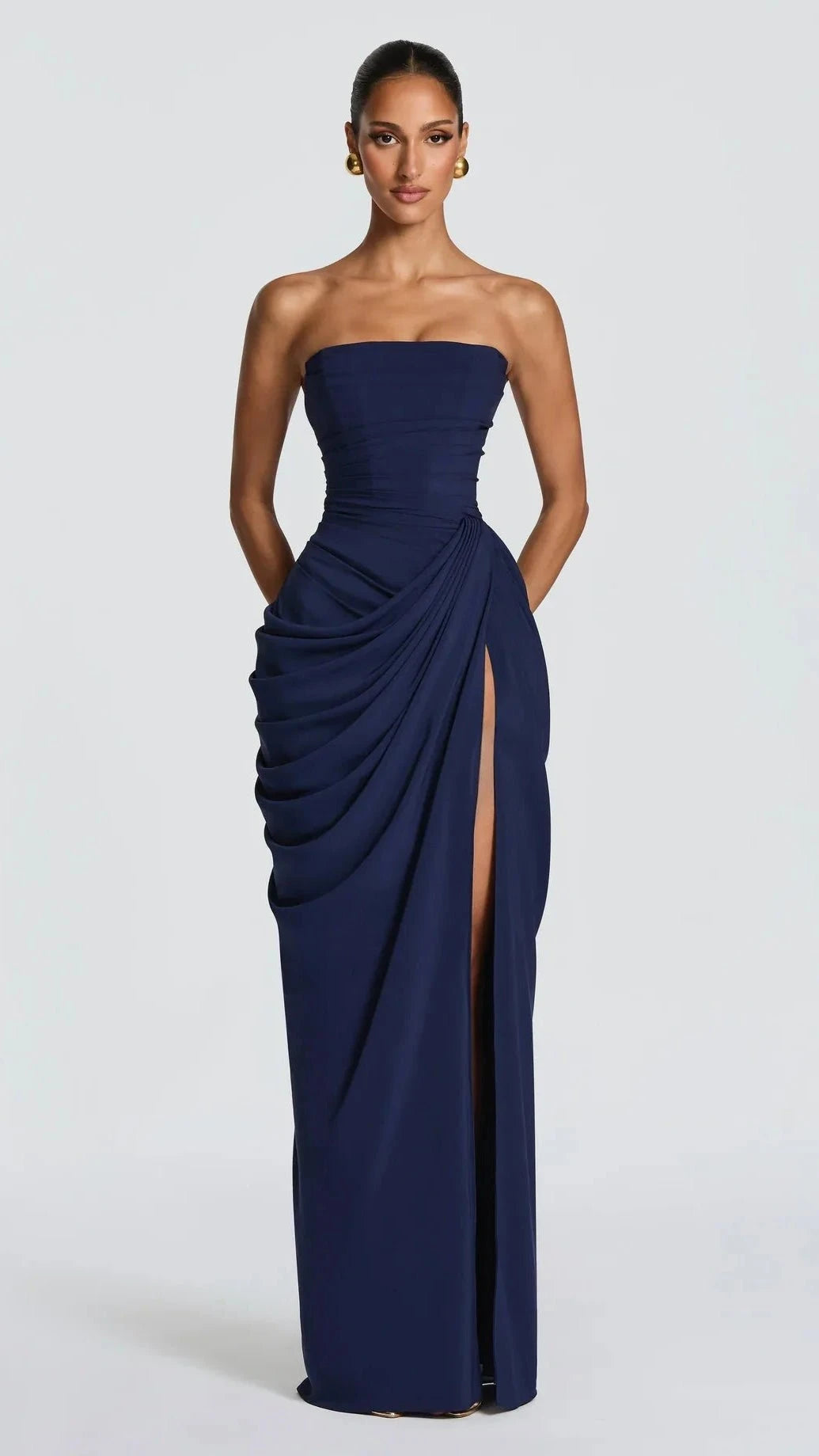 VESTIDO DE FIESTA SIN TIRANTES