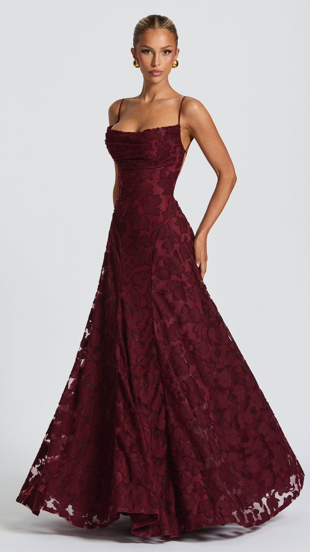 VESTIDO CON TEXTURA FLORAL DE DOS CAPAS