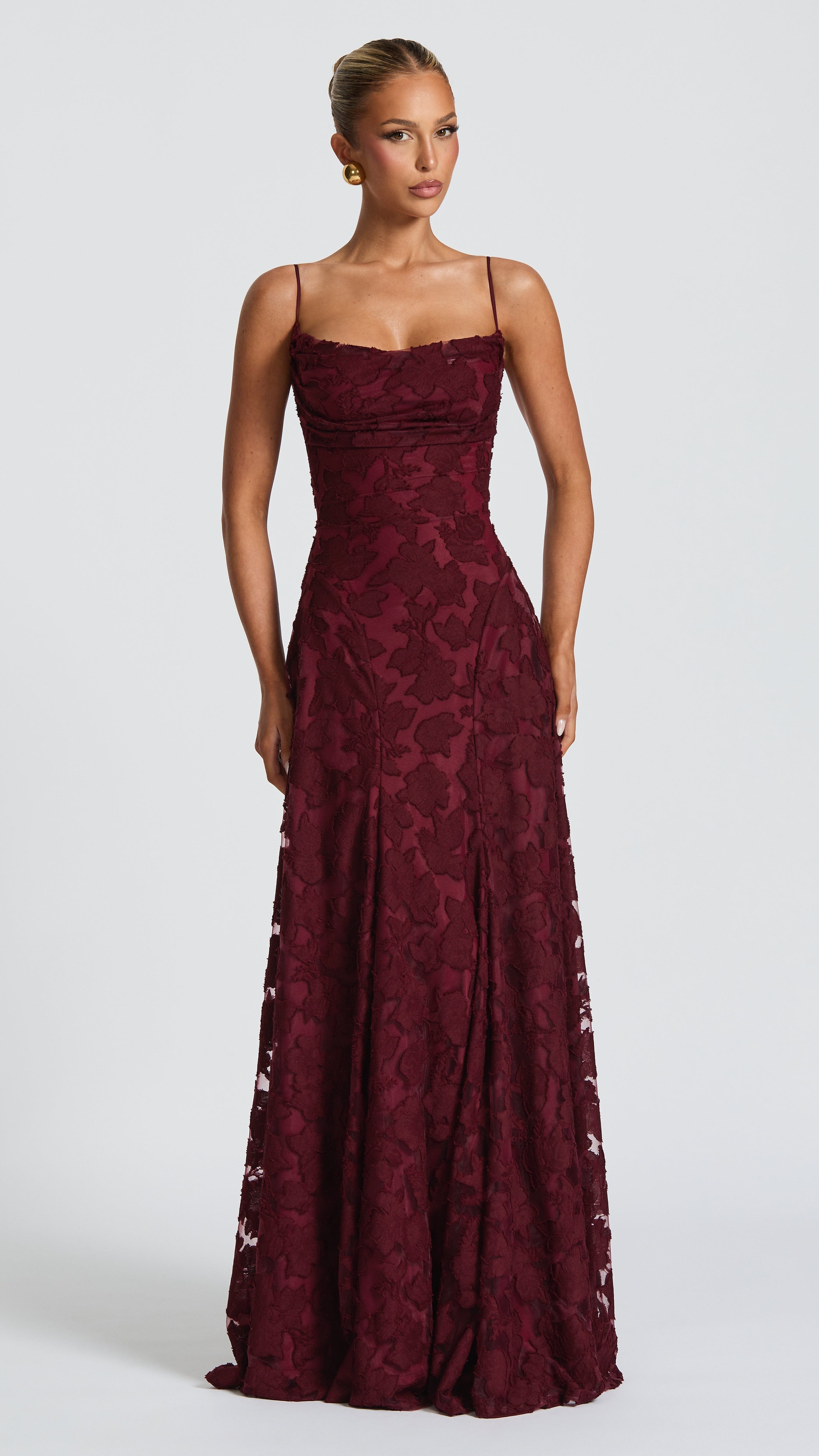 VESTIDO CON TEXTURA FLORAL DE DOS CAPAS