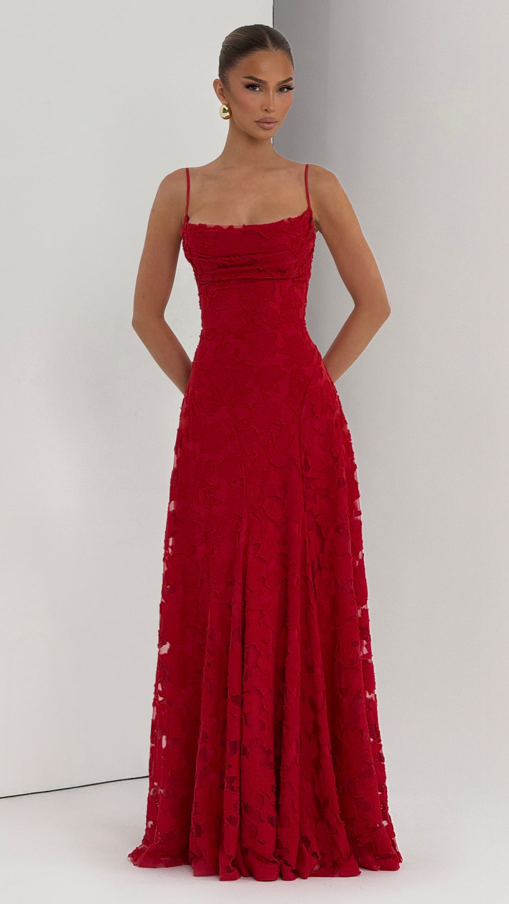 VESTIDO CON TEXTURA FLORAL DE DOS CAPAS