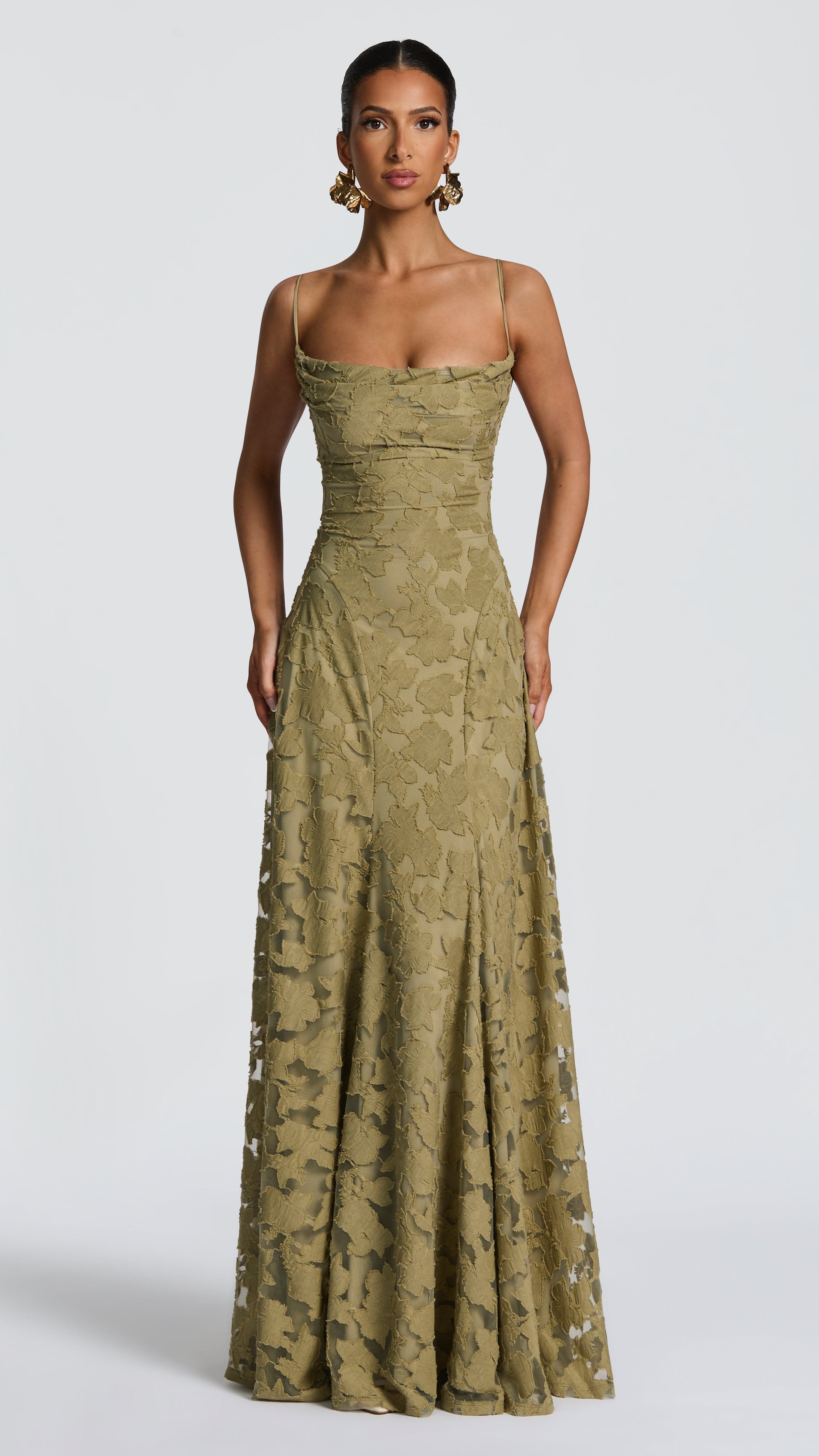 VESTIDO CON TEXTURA FLORAL DE DOS CAPAS