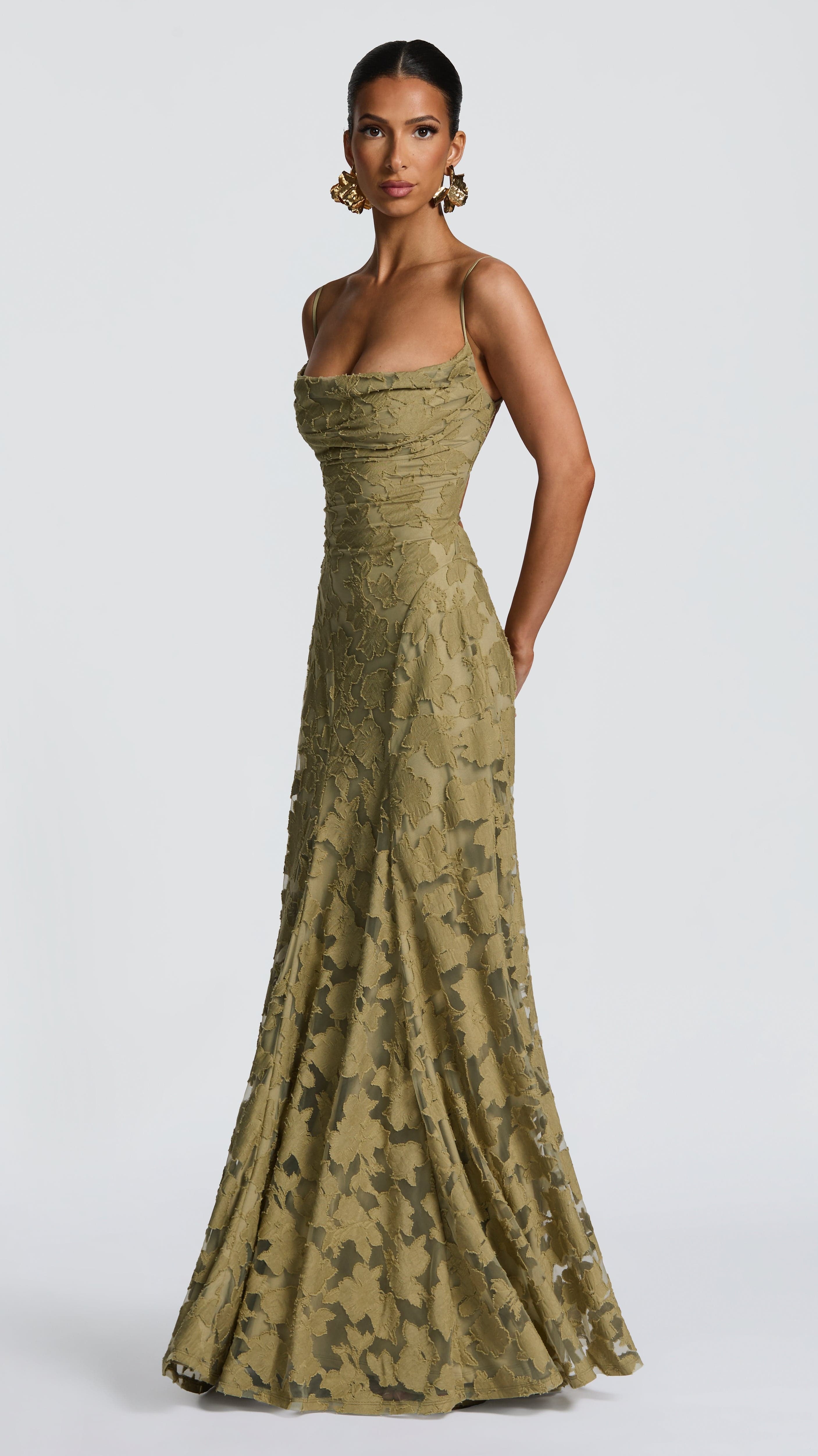 VESTIDO CON TEXTURA FLORAL DE DOS CAPAS