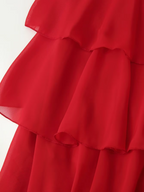 Vestido Bosa | Palabra de Honor con Volantes en Cascada