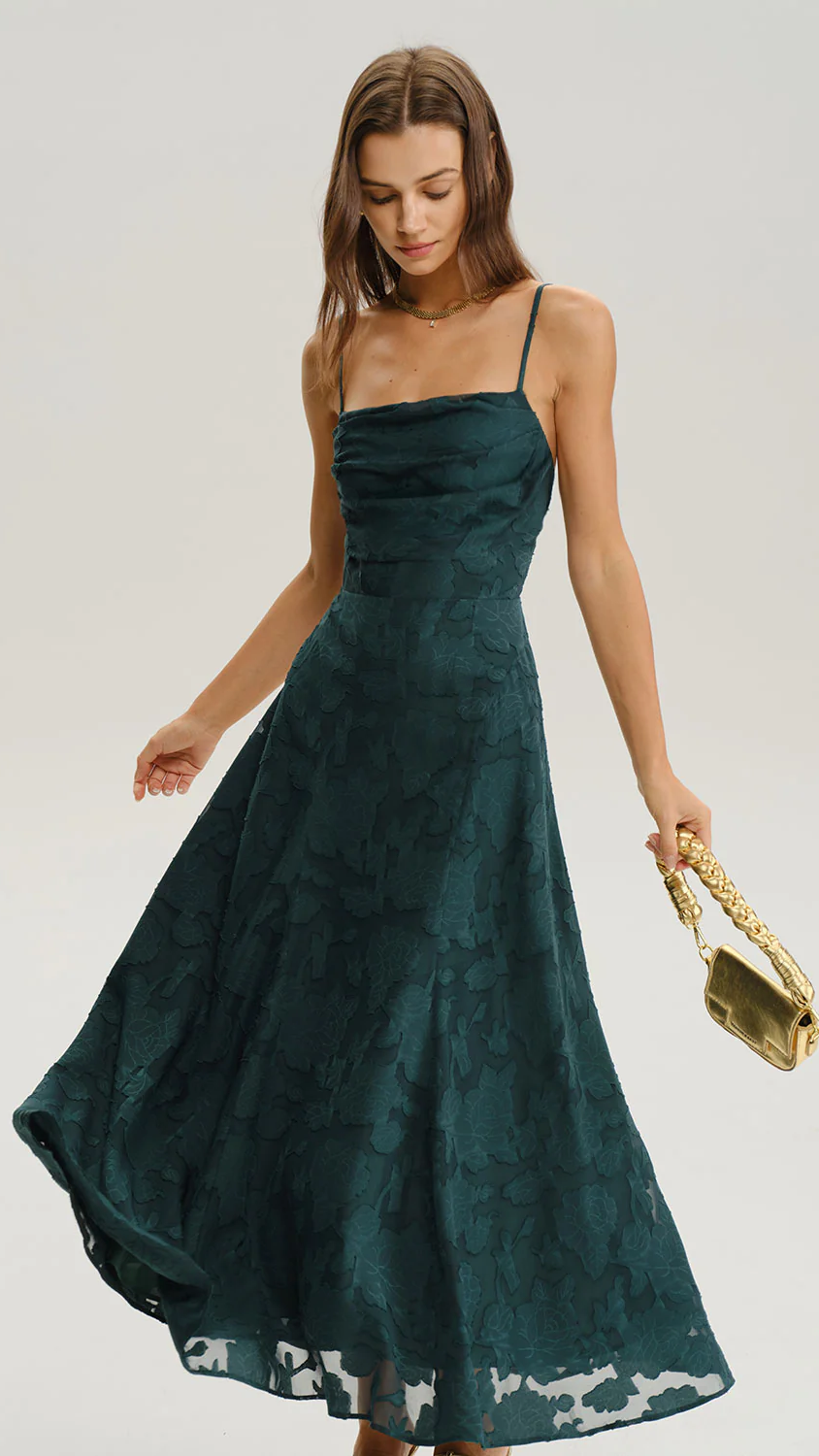 Vestido La Breña | Tejido Jacquard Verde