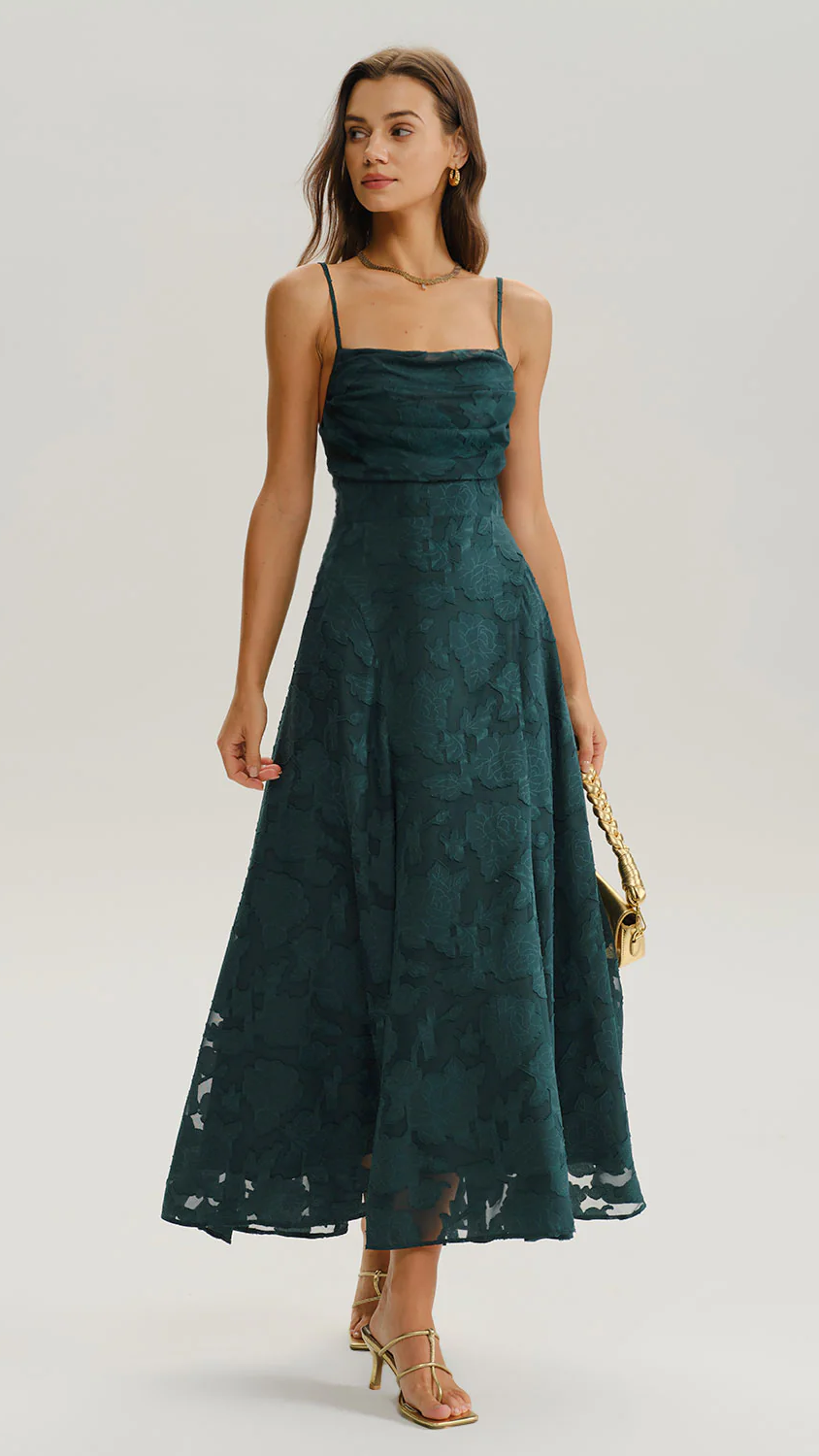 Vestido La Breña | Tejido Jacquard Verde