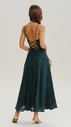 Vestido La Breña | Tejido Jacquard Verde