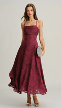 Vestido La Breña | Tejido Jacquard Vino
