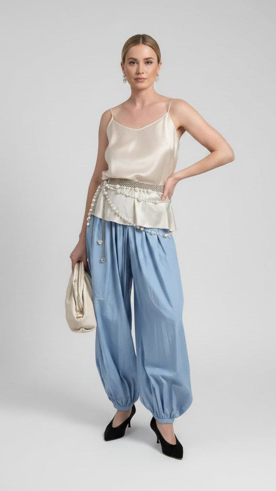 PANTALONES BLOOMER CON PLIEGUES