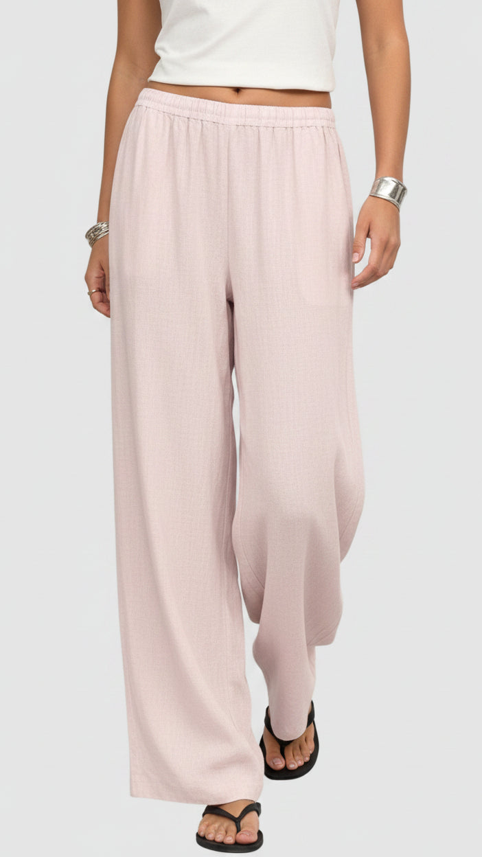 PANTALONES HOLGADOS DE ALGODÓN Y LINO