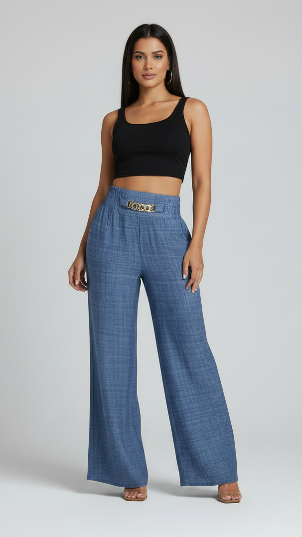 PANTALONES WIDE-LEG DE TALLE ALTO
