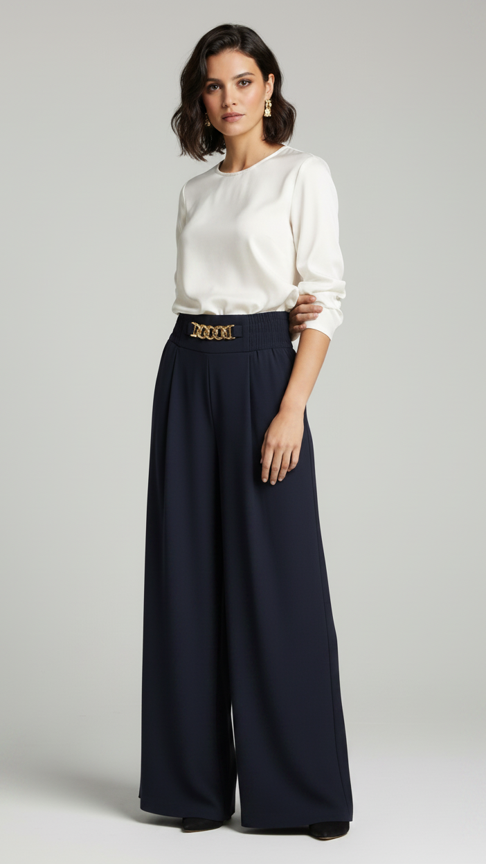 PANTALONES WIDE-LEG DE TALLE ALTO