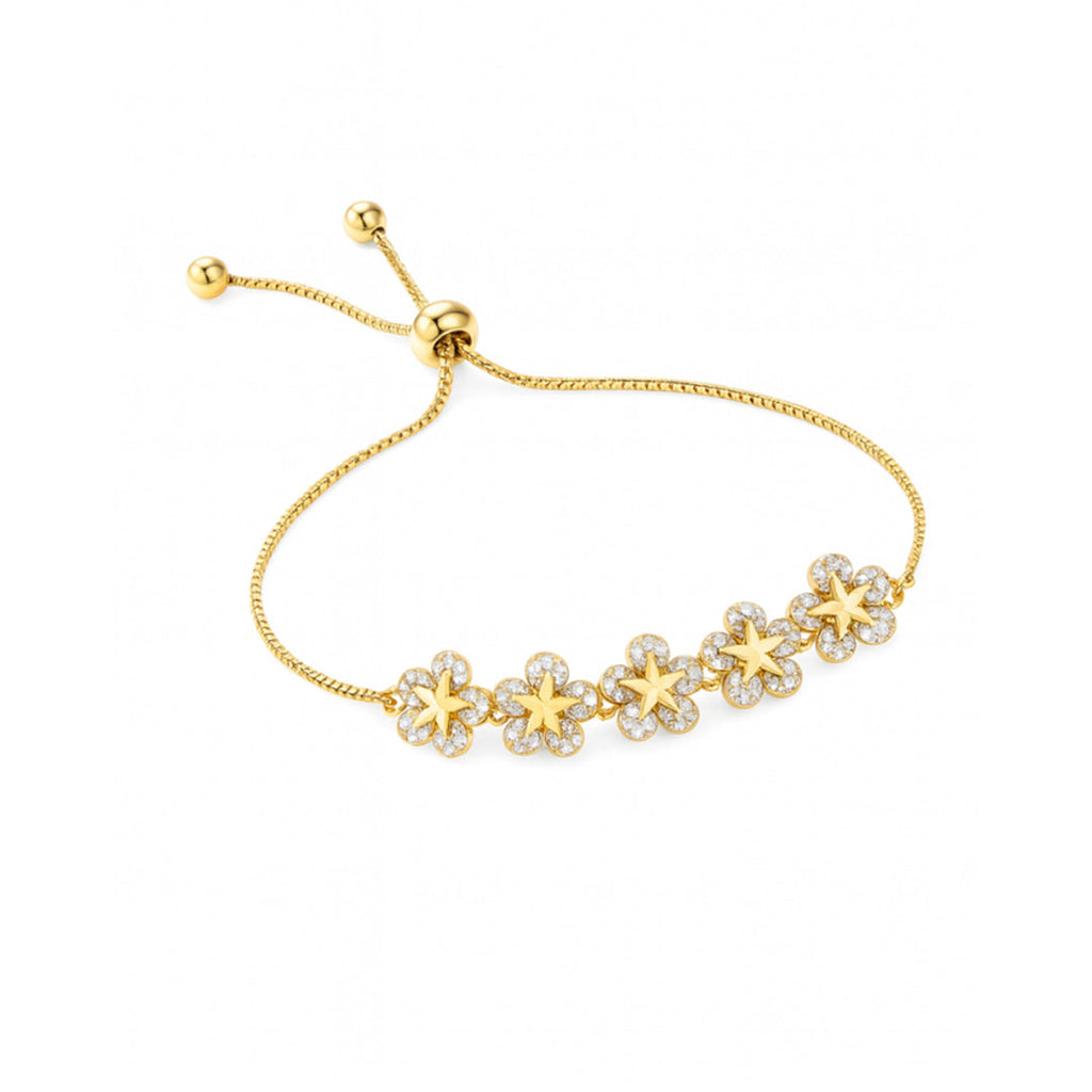 PULSERA DE FLORES BRILLANTES CON ESTRELLAS