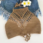 TOP CORTO HALTER BOHO DE CROCHET