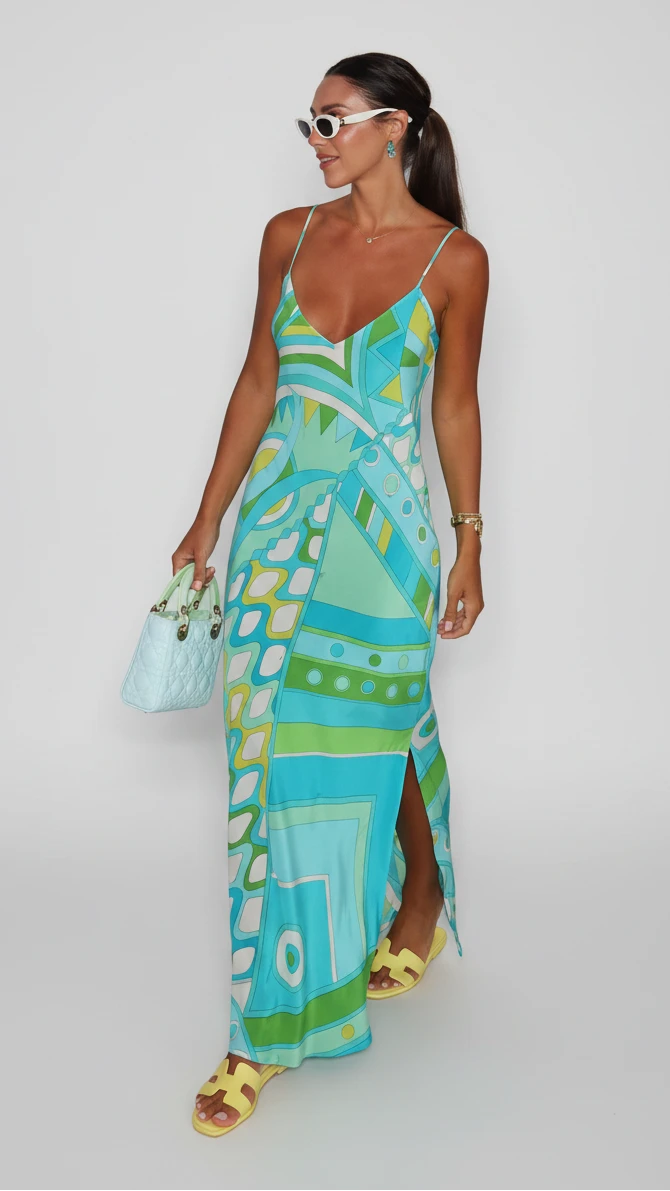 VESTIDO LARGO CHIC ABSTRACTO