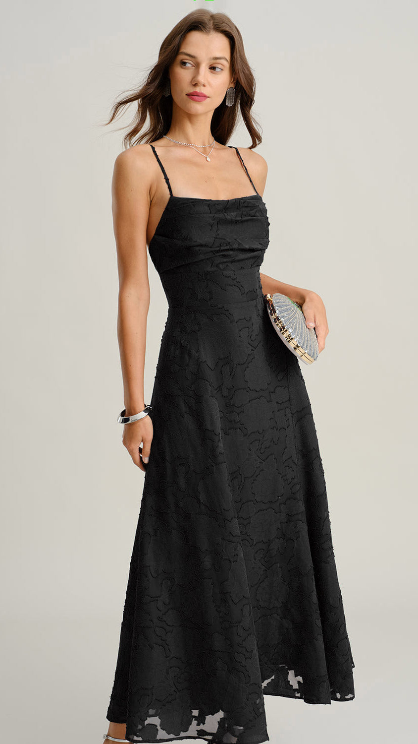 Vestido La Breña | Tejido Jacquard Negro