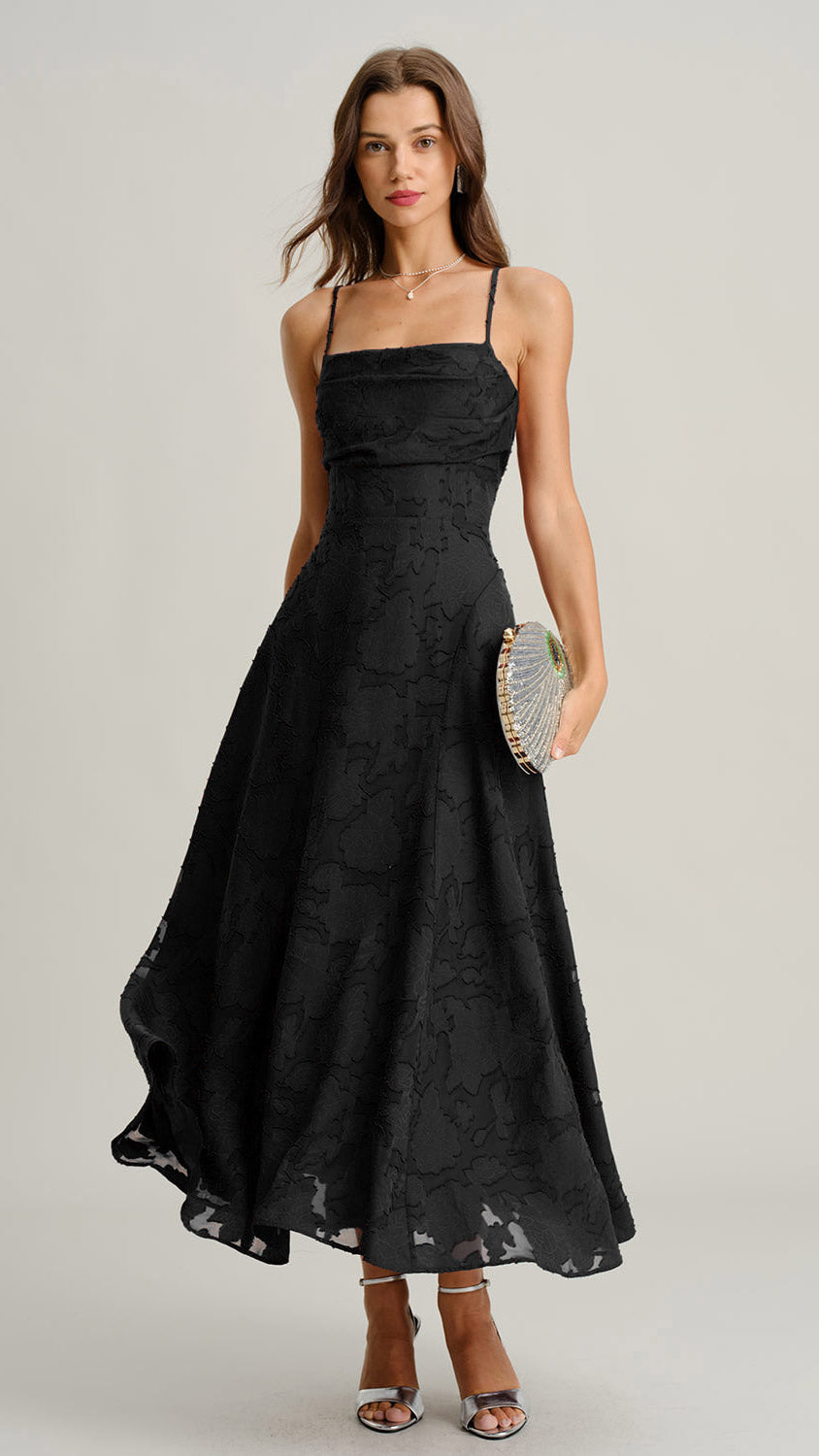 Vestido La Breña | Tejido Jacquard Negro